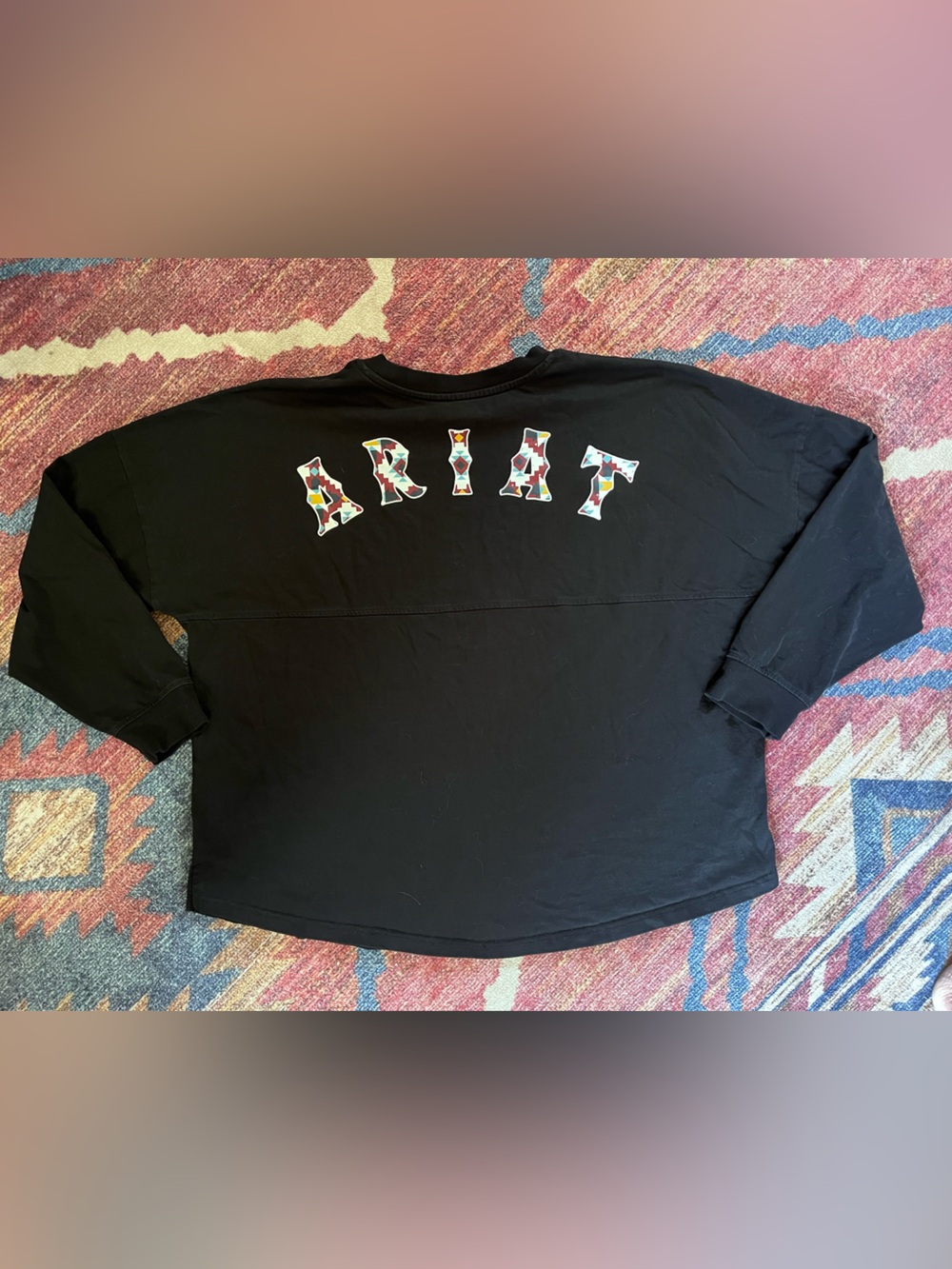 Ariat Black Crewneck Long Sleeve Jersey with Chest Shield Logo